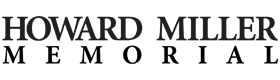 Text 'HOWARD MILLER MEMORIAL' in a black font on a white background