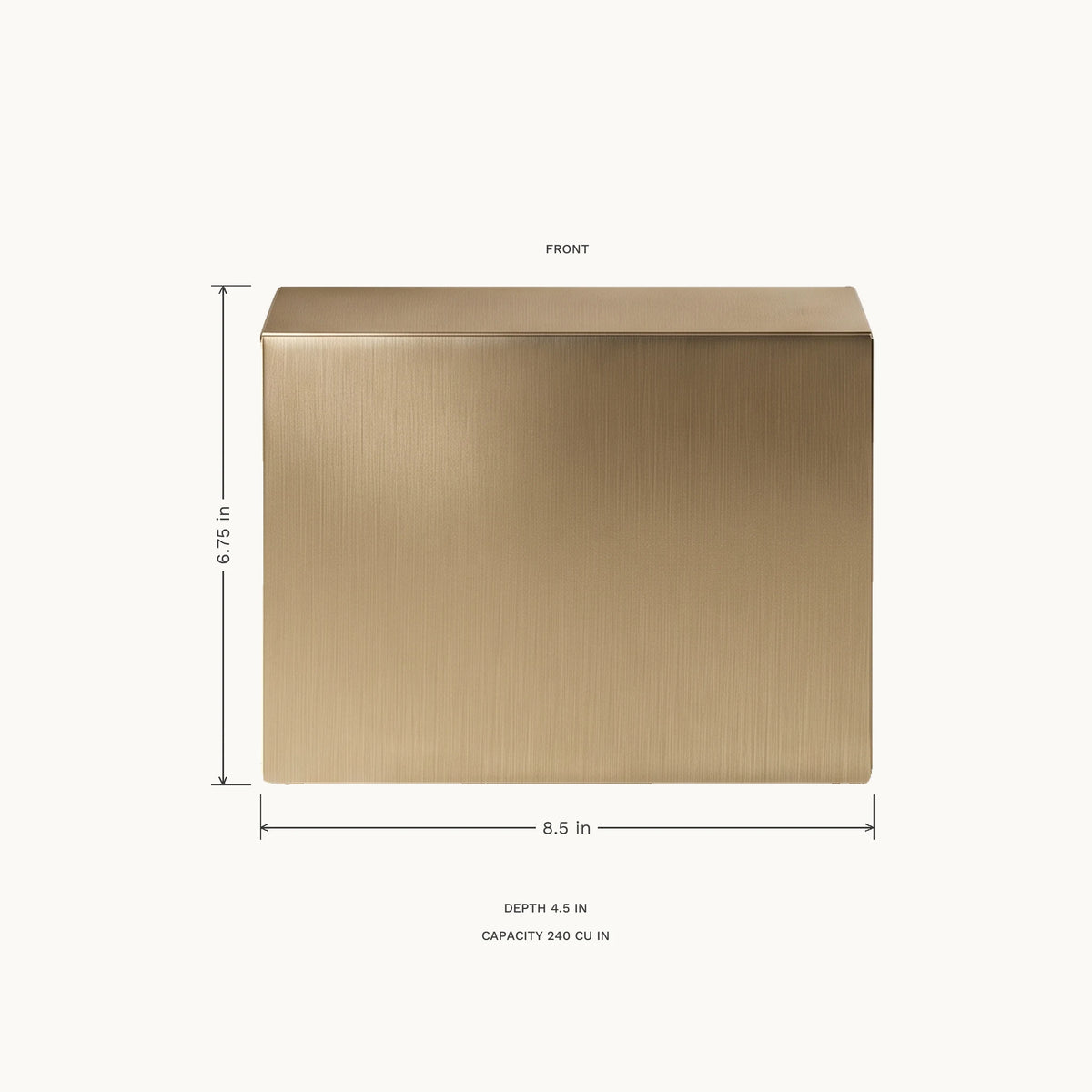 Bronze Adult Urn Insert - dimensions
