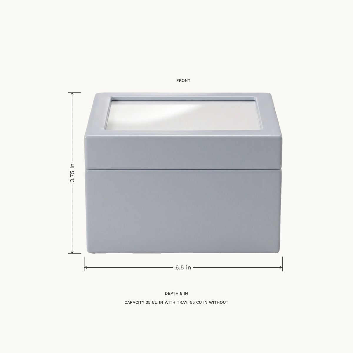 Precious Blue Pet Photo Urn - dimensions