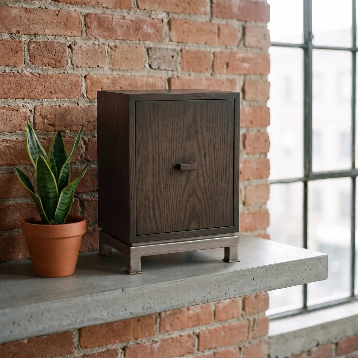 Metro II Adult Photo Urn - back view