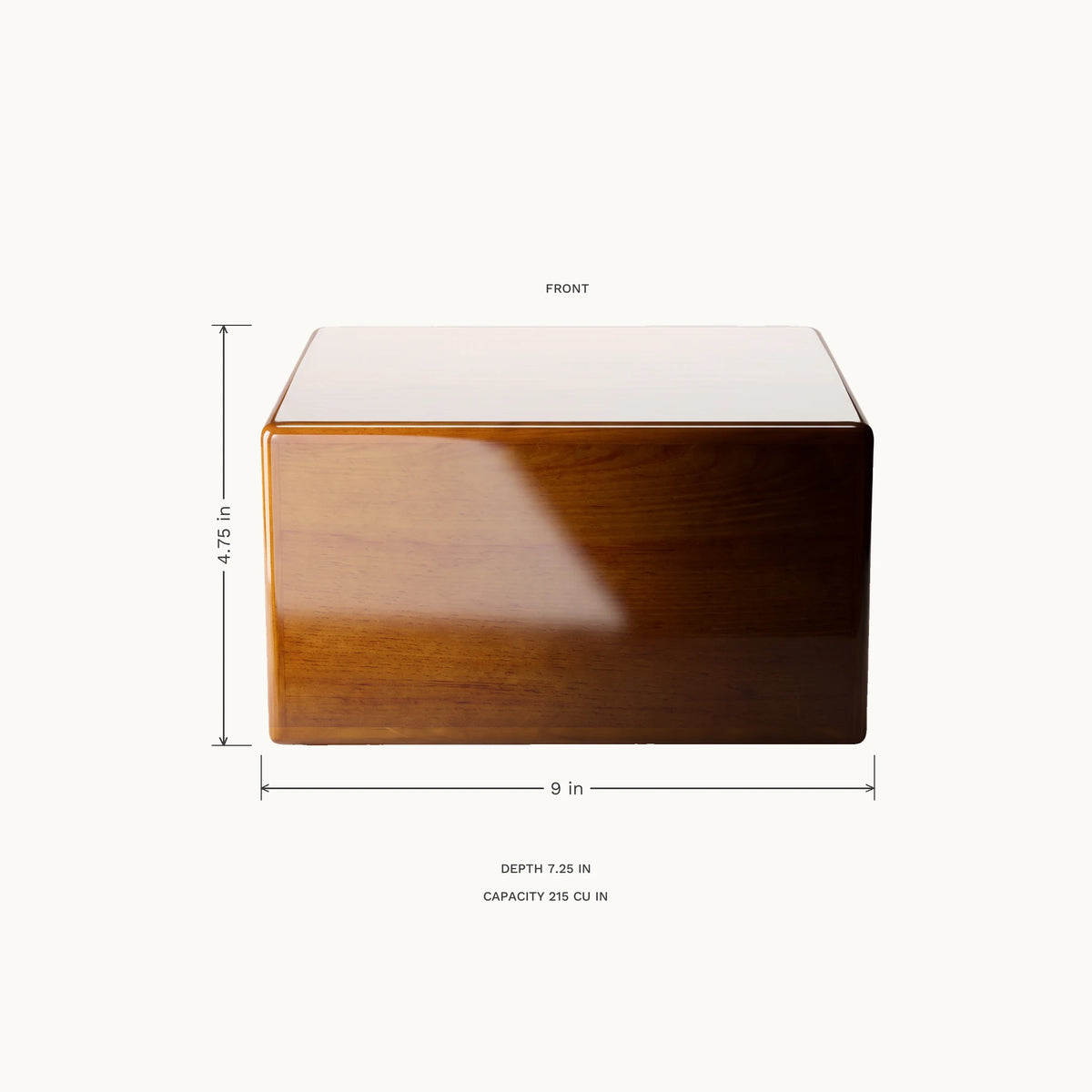Cherish II Adult Urn Chest - dimensions