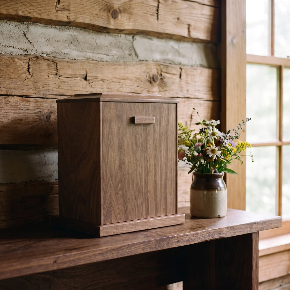 Covenant II Walnut Urn - back view
