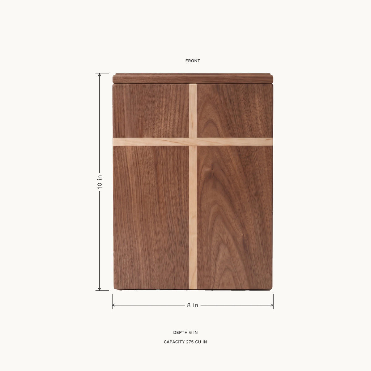 Covenant IV Walnut Urn - dimensions