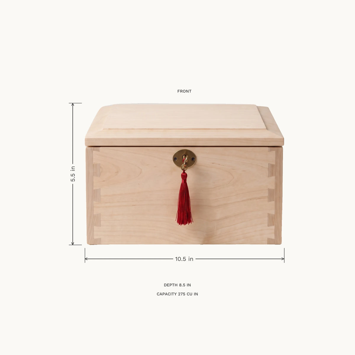 Radiance Maple Urn Chest - dimensions