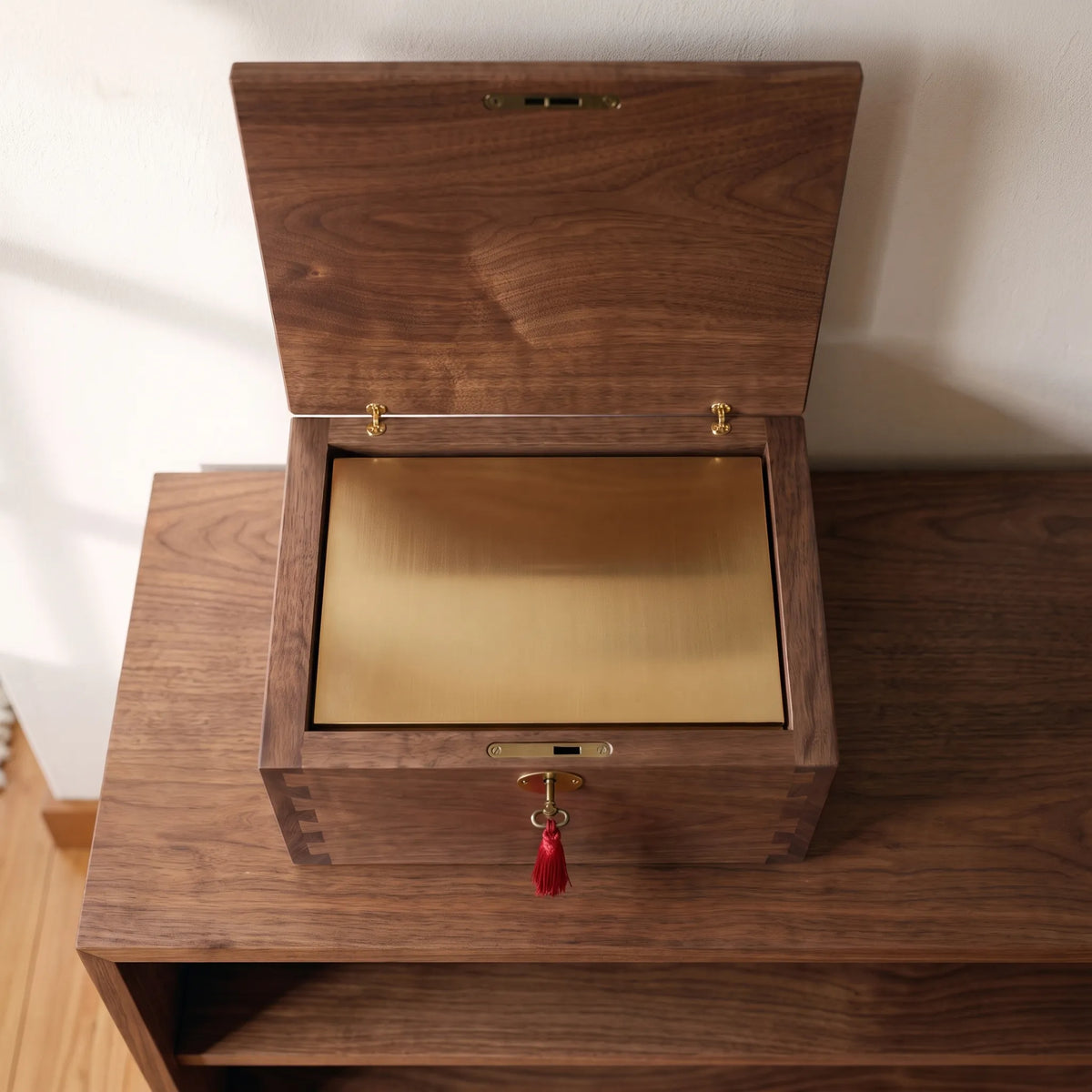 Radiance III Walnut Urn Chest - open view