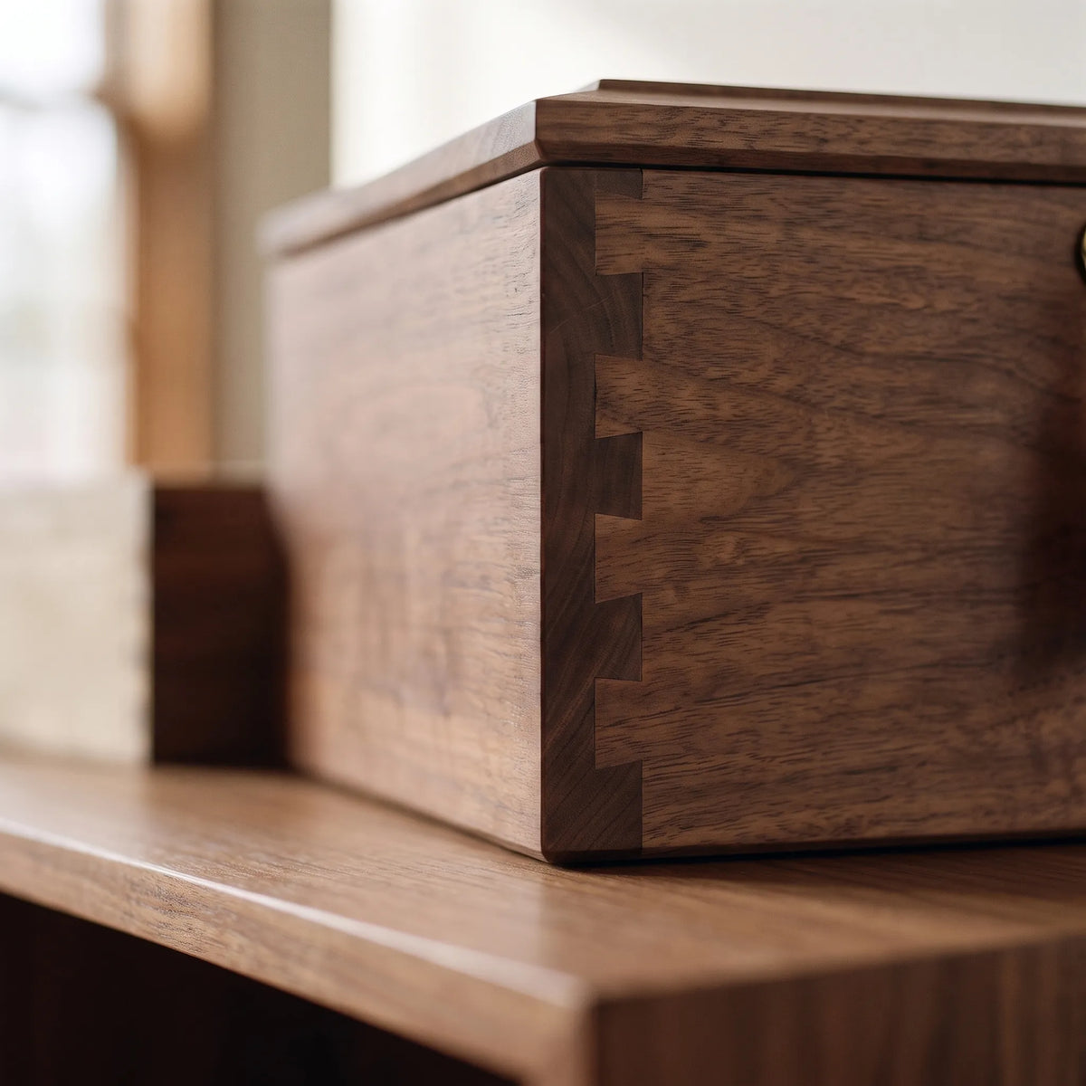 Radiance III Walnut Urn Chest - close-up detail