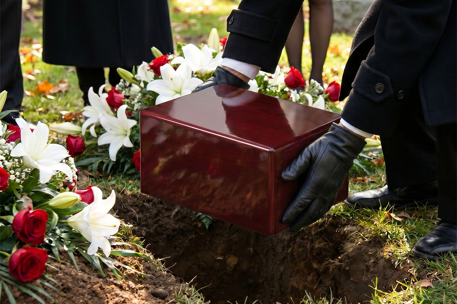 An Urn chest at a ceremonial service