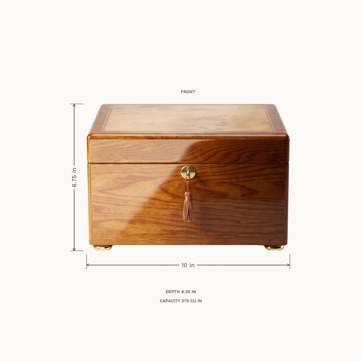 Reflections III Adult Urn Chest - dimensions