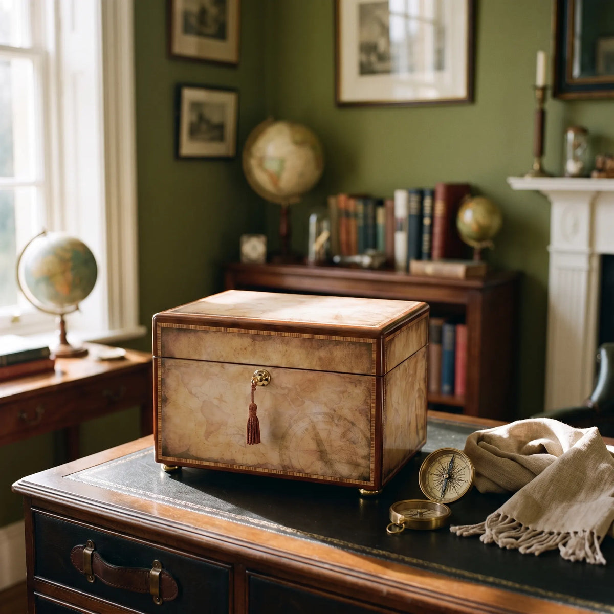 Traveler Adult Urn Chest - shown in a home