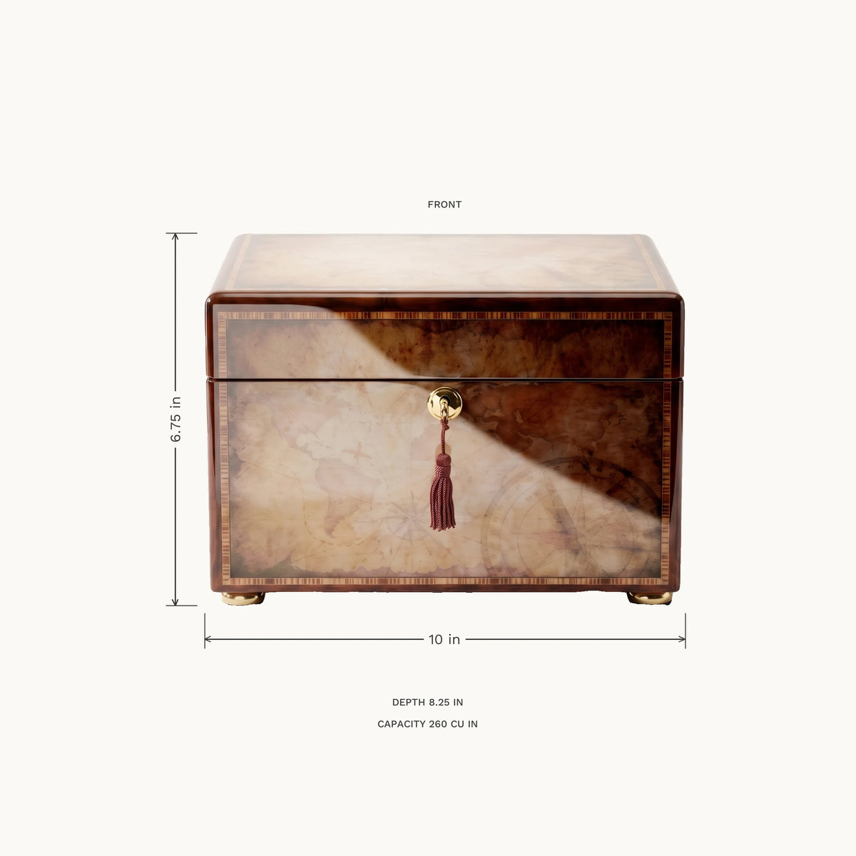 Traveler Adult Urn Chest - dimensions
