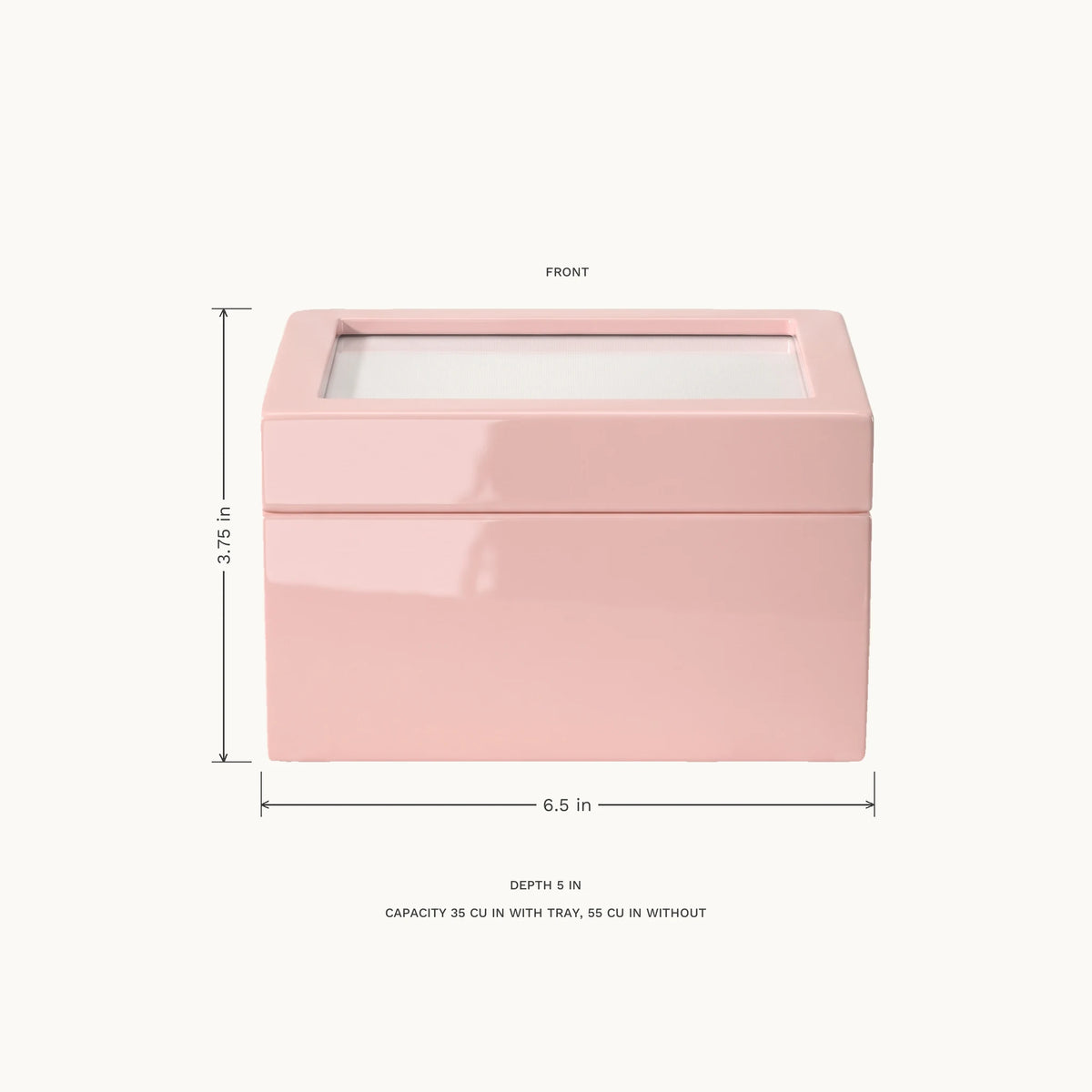Precious Pink Pet Photo Urn - dimensions