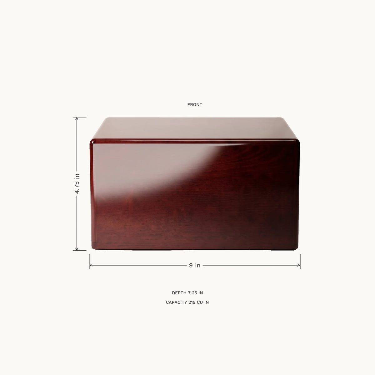 Cherish Adult Urn Chest - dimensions