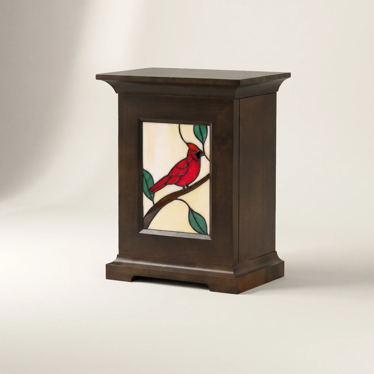 Stained Glass Adult Urn - Cardinal - front view