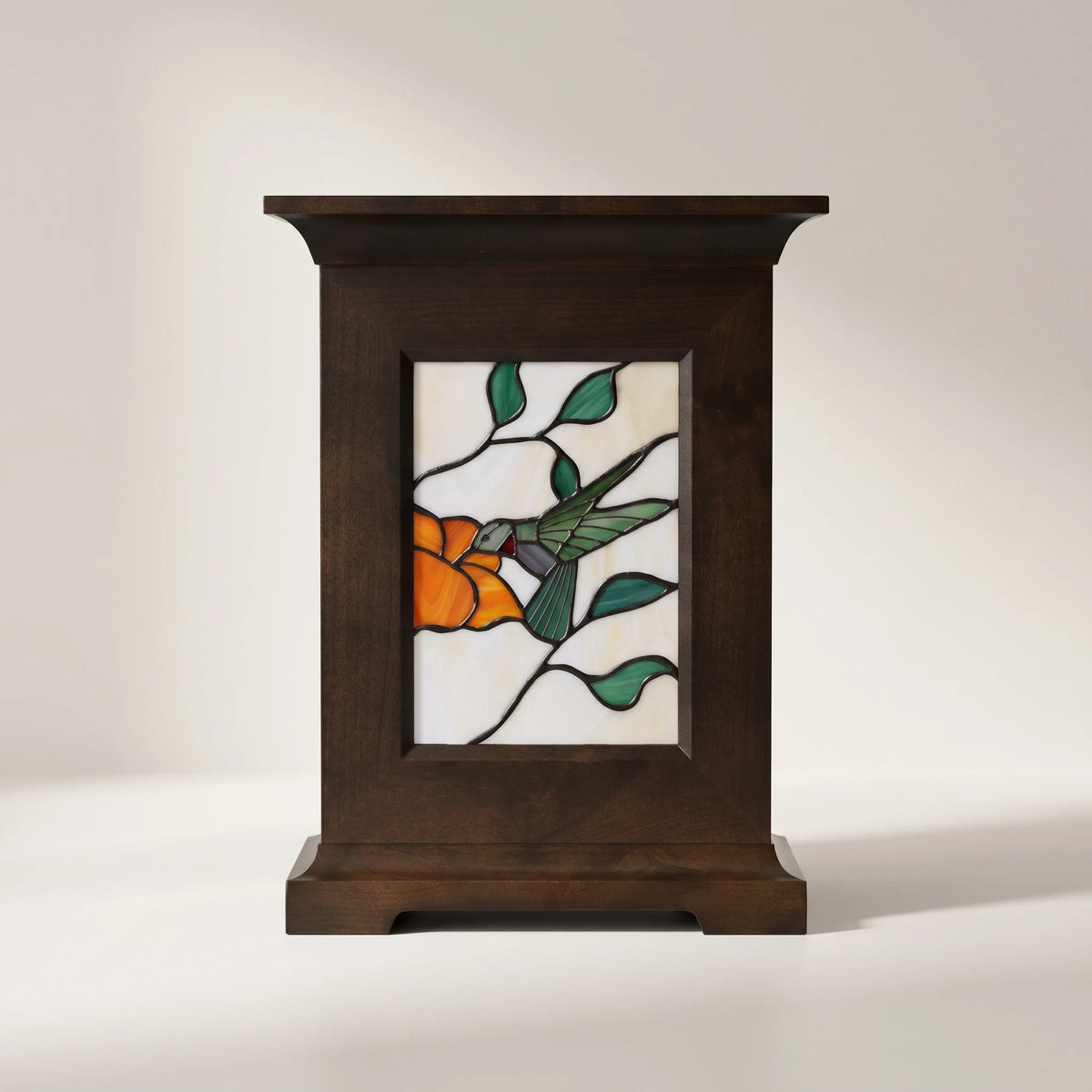 Stained Glass Adult Urn - Hummingbird - front view