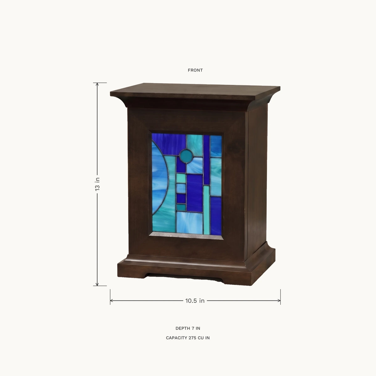 Stained Glass Adult Urn - Contemporary - dimensions