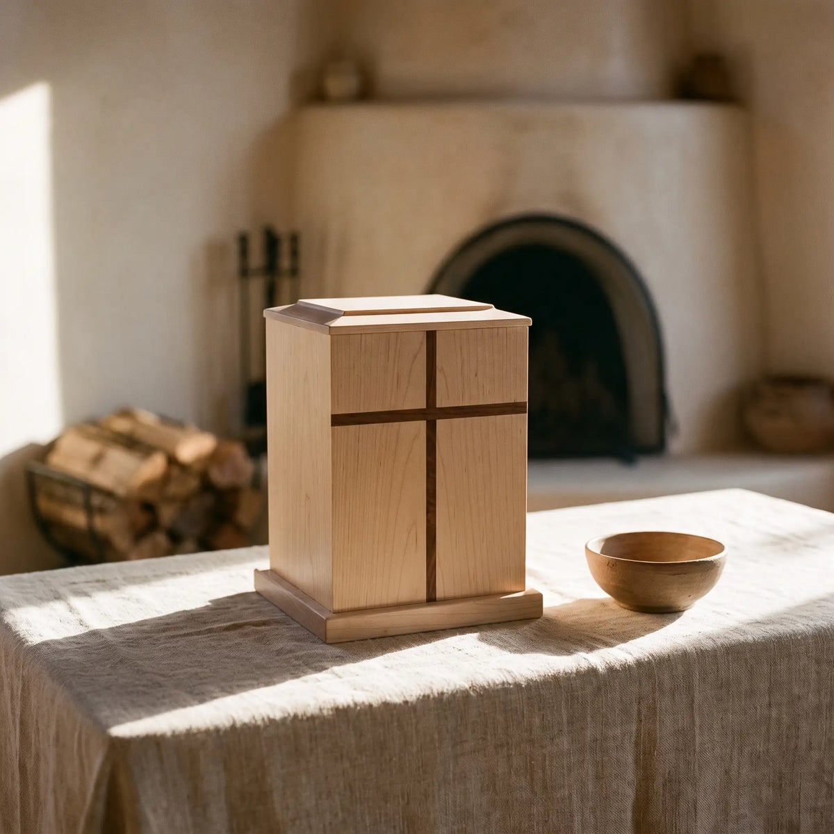 Covenant Maple Urn - shown in a home