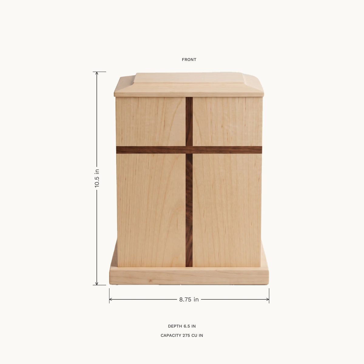 Covenant Maple Urn - dimensions