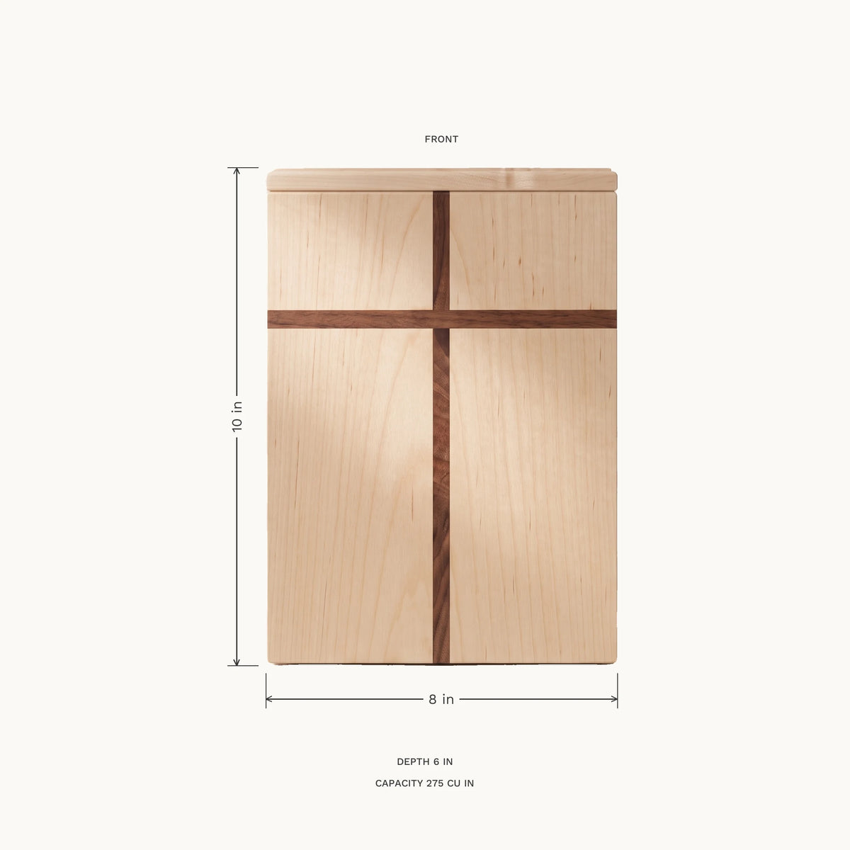 Covenant III Maple Urn - dimensions