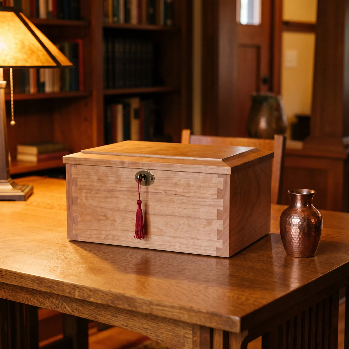 Radiance II Cherry Urn Chest - shown in a home