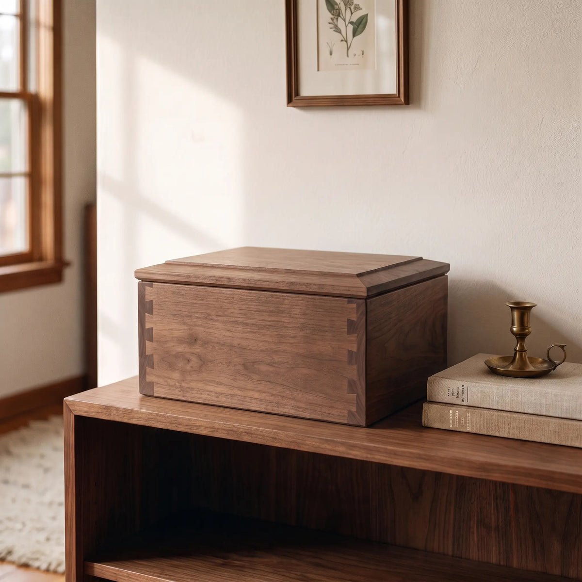 Radiance III Walnut Urn Chest - back view